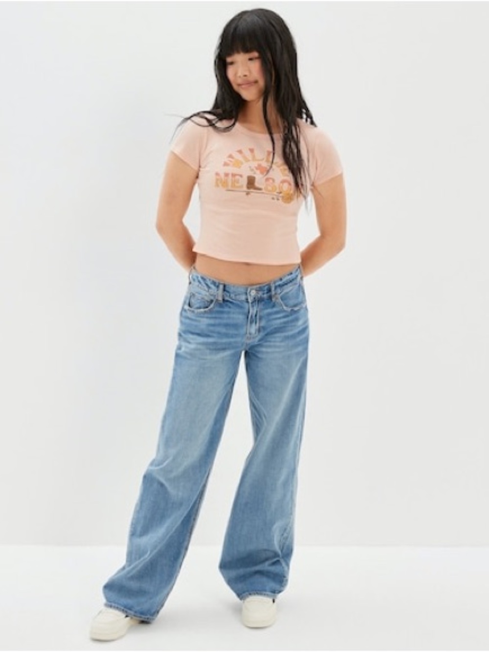 AE Band Tee Willie Nelson Pink Graphic Crop Tee XSmall - Picture 2 of 10